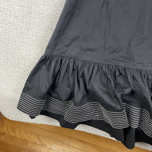 Sabina Musayev Black Ruffle Mini Dress V Neck Black / White Summer Sz S - Picture 6 of 16